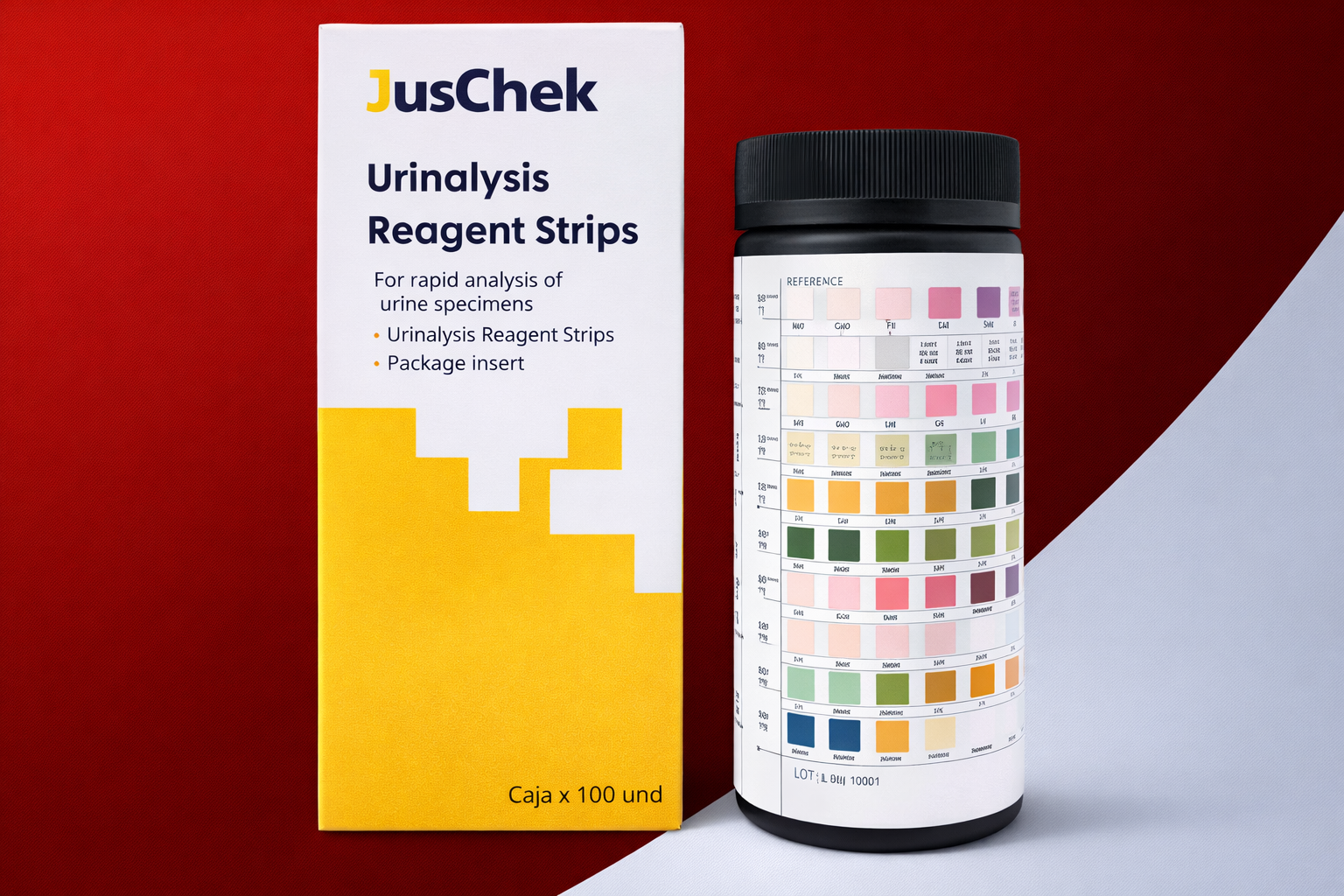 Tiras de Orina - 10 parametros para lector Caja x 100 und